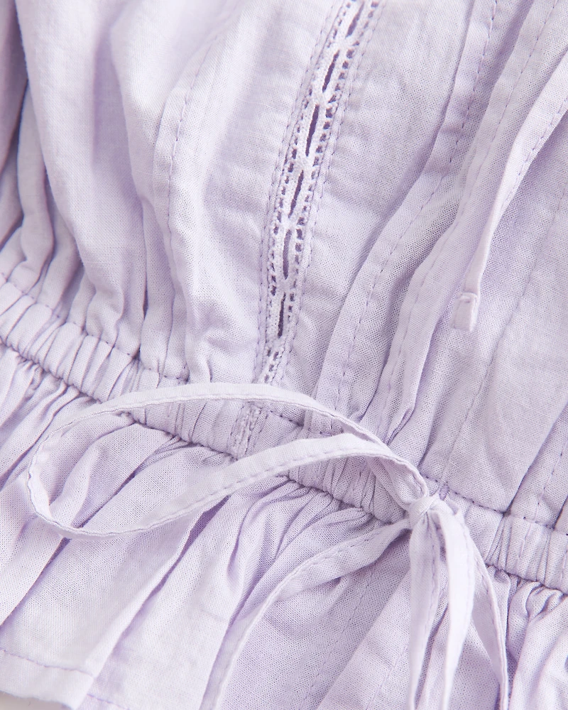 Easy Crop Strapless Lace Inset Tube Top