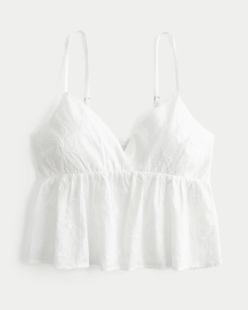 Easy Embroidered Shine Babydoll Top