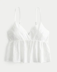 Easy Embroidered Shine Babydoll Top