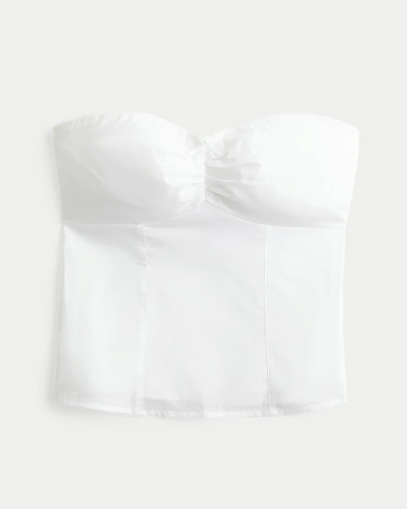 Strapless Picot Lace Trim Top