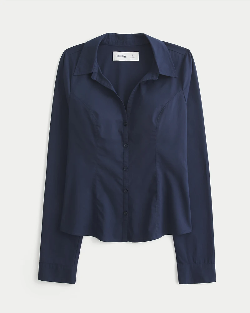 Button-Through Poplin Shirt