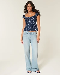 Ruched Babydoll Top