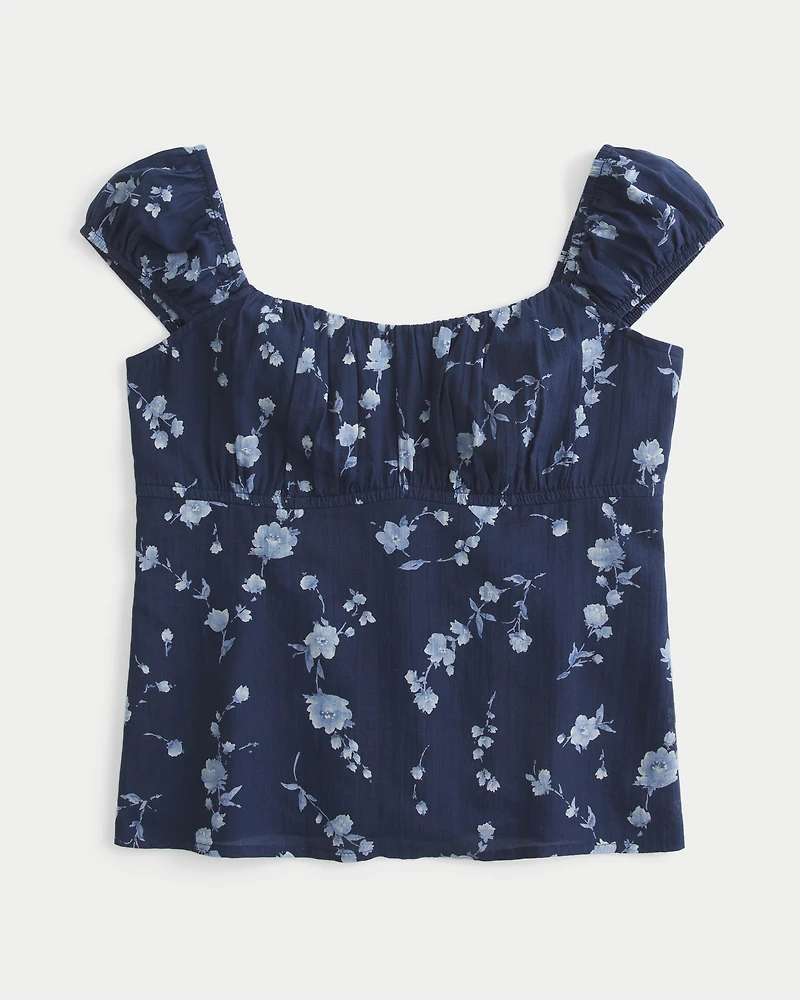 Ruched Babydoll Top