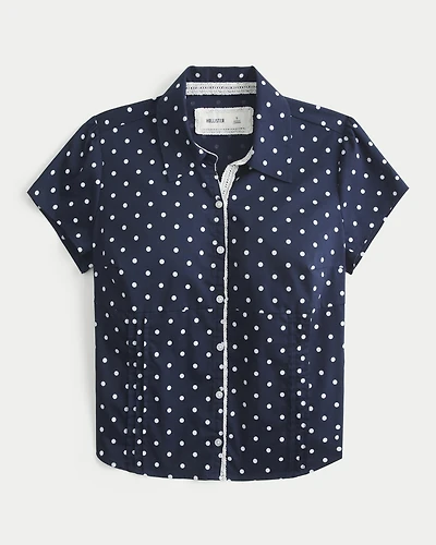 Short-Sleeve Button Front Shirt