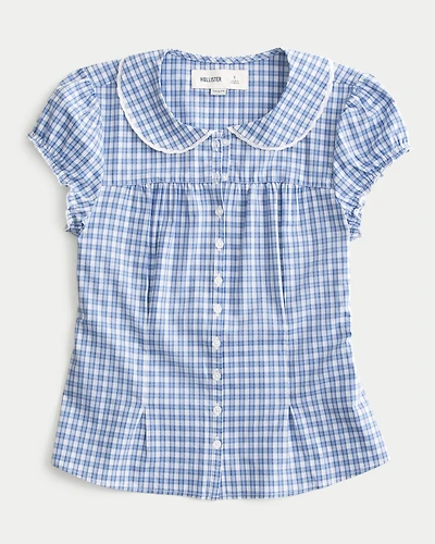 Short-Sleeve Statement Collar Shirt