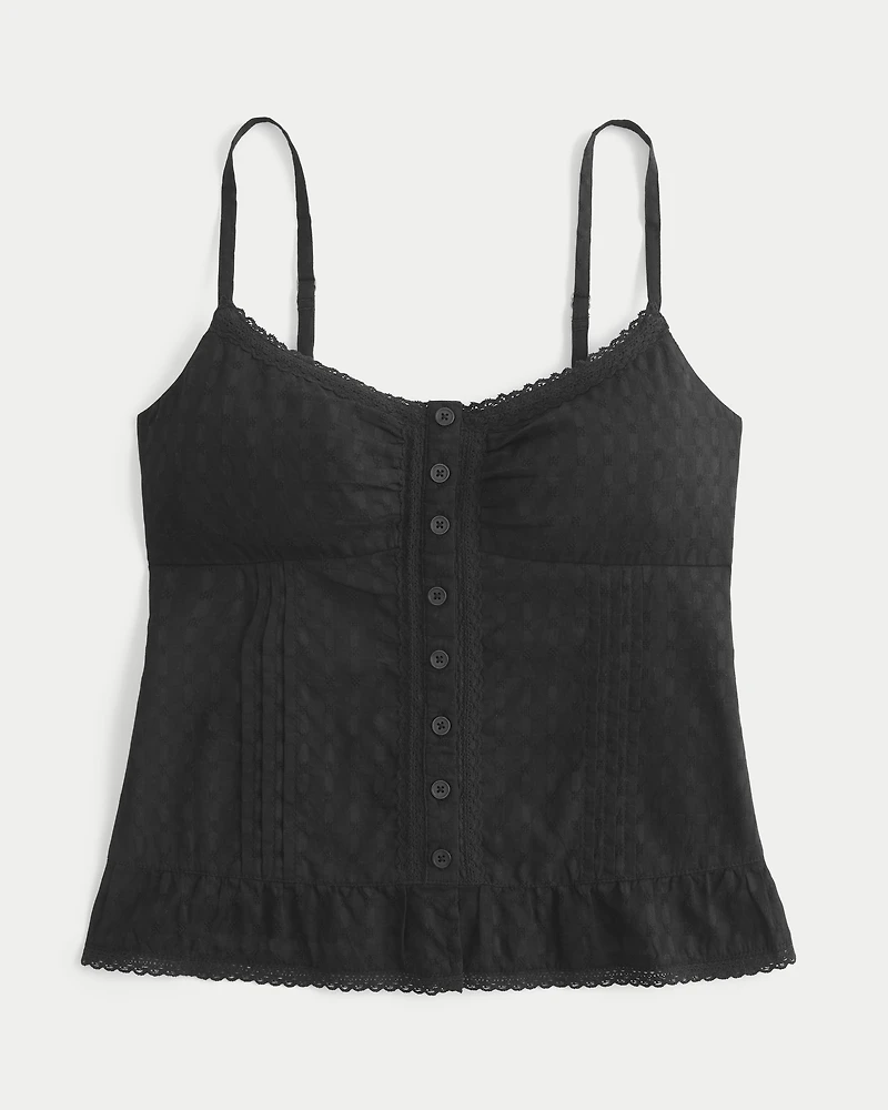 Peplum Button Front Top