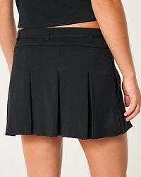 Mid-Rise Pleated Mini Skort