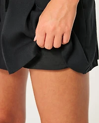 Mid-Rise Pleated Mini Skort