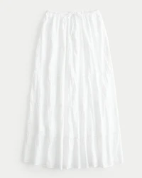 Tiered Eyelet Maxi Skirt