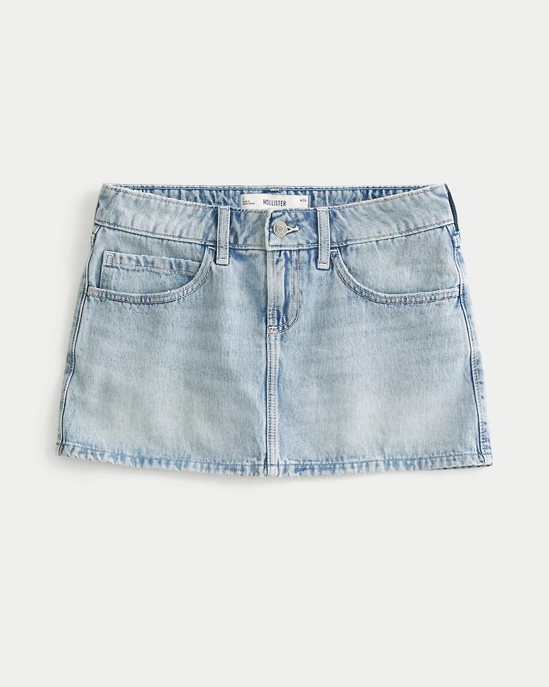 Light Wash Denim Mini Skort