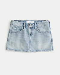 Light Wash Denim Mini Skort