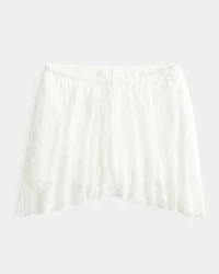 Lace Asymmetrical Hem Mini Skirt