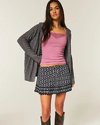 Lace Hem Mini Skort