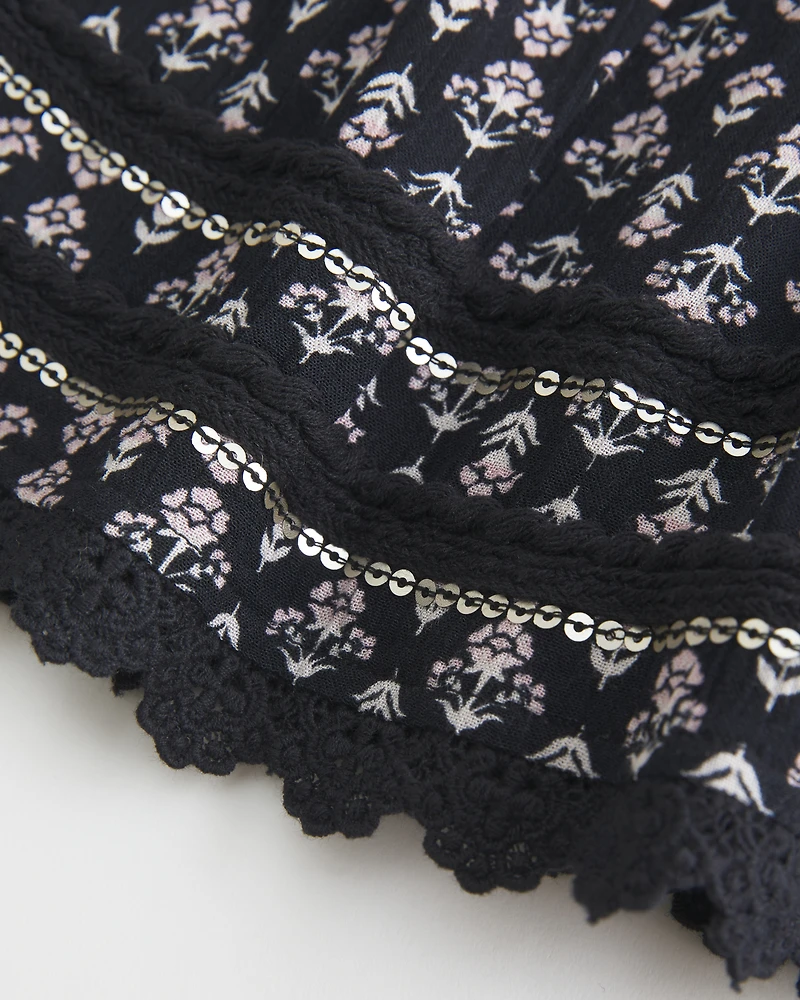 Lace Hem Mini Skort