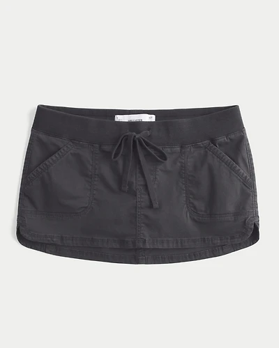 Ultra Low-Rise Twill Micro Mini Skort
