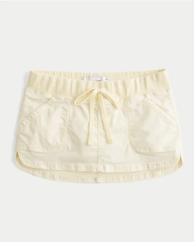 Ultra Low-Rise Twill Micro Mini Skort