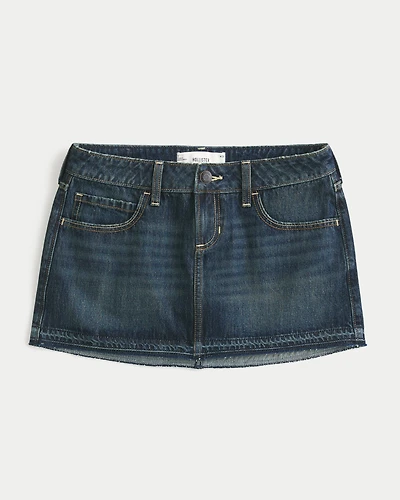 Curvy Low-Rise Denim Mini Skort