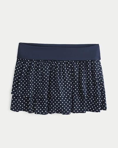 Foldover Waist Tiered Mini Skort