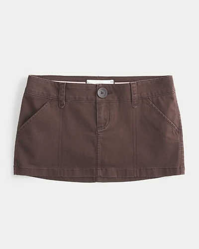 Ultra Low-Rise Twill Micro Mini Skort