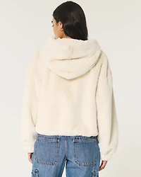 Cozy Faux Fur Zip-Up Hoodie