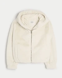 Cozy Faux Fur Zip-Up Hoodie