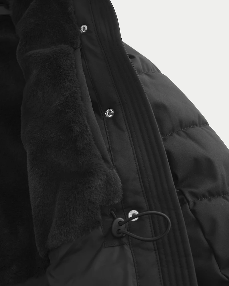 Faux Fur-Lined Puffer Parka