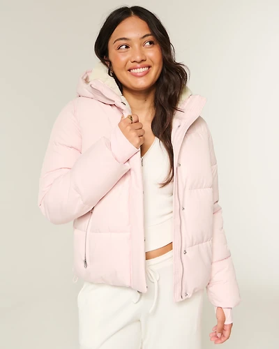 Faux Fur-Lined All-Weather Puffer Jacket