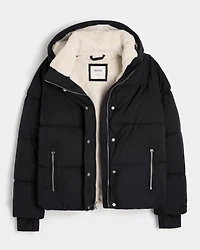Faux Fur-Lined Puffer Jacket