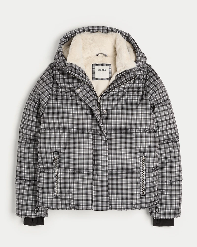 Faux Fur-Lined Puffer Jacket