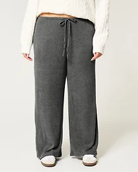 Cozy Ribbed Drawstring Baggy Pants