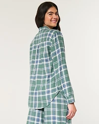 Long-Sleeve Flannel Pajama Top