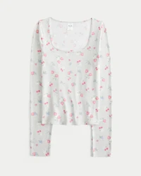 Cozy Berry Pattern Pajama Top