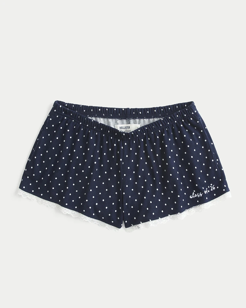 Always Cozy Class of '26 Lace Trim Sleep Shorts