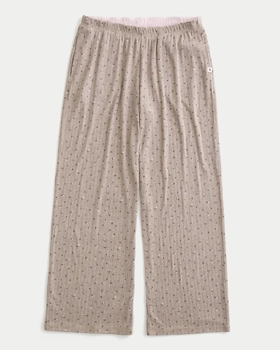 Cozy Pointelle Wide-Leg Pants