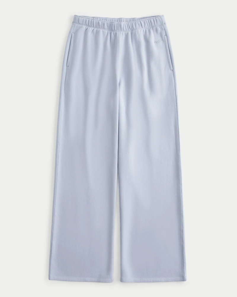 Hollister Feel Good Wide-Leg Fleece Pants