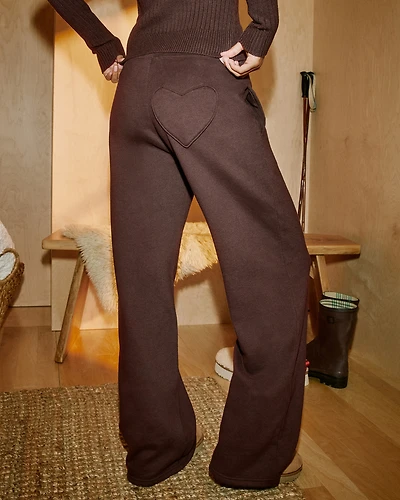 Heart Pocket Wide-Leg Sweatpants