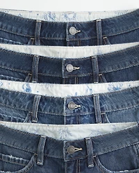 Low-Rise Dark Wash Baggy Denim Shorts 5"