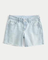 Low-Rise Light Wash Baggy Denim Shorts 5"
