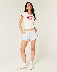 Hollister Livvy Low-Rise Linen-Blend Shorts
