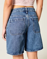 Curvy Low-Rise Dark Wash Baggy Jort