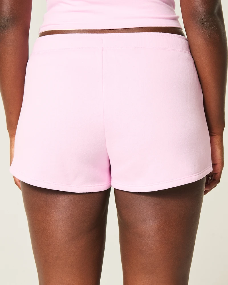 Heart Graphic Fleece Mini Shorts