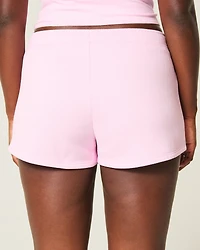 Heart Graphic Fleece Mini Shorts