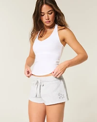 Star Graphic Fleece Mini Shorts