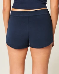 Bow Graphic Fleece Mini Shorts