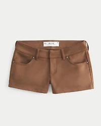 Low-Rise Faux Suede Shortie Shorts