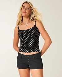 Ultra Low-Rise Twill Shortie Shorts