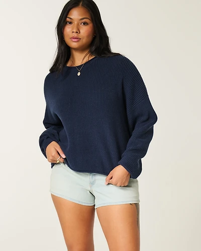 Ultra Low-Rise Light Wash Denim Shortie Shorts