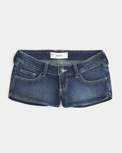 Ultra Low-Rise Denim Micro Shortie Shorts