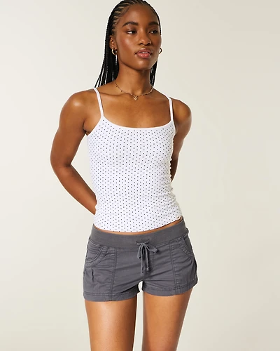 Hollister Remi Low-Rise Poplin Mini Shorts