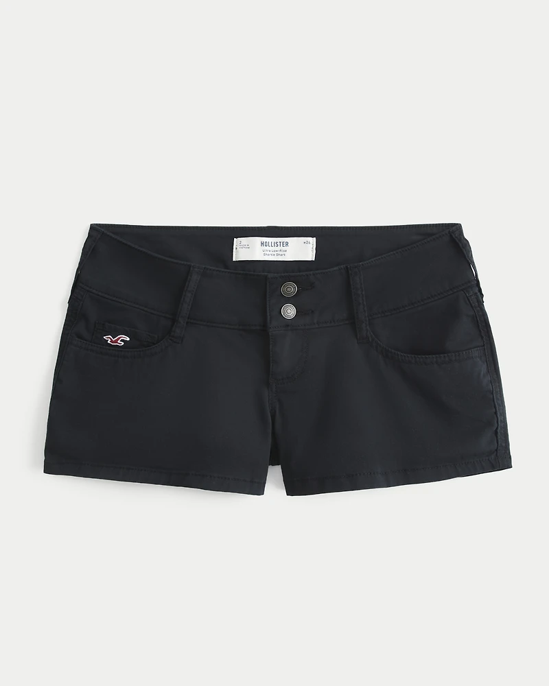 Ultra Low-Rise Poplin Shortie Shorts